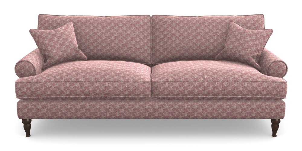 Product photograph of Cooksbridge 4 Seater Sofa In Cloth 21 - Decorative Leaf - Cassis from Sofas and Stuff Limited