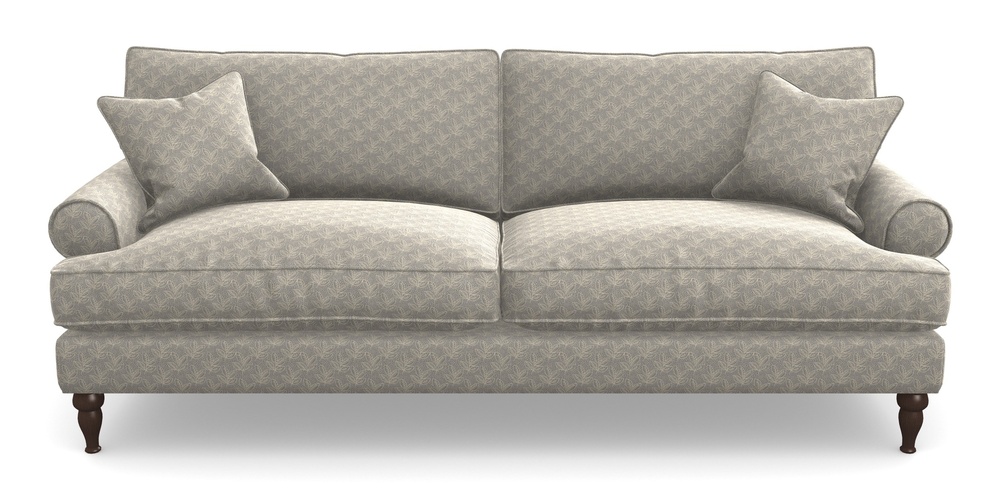 Product photograph of Cooksbridge 4 Seater Sofa In Cloth 21 - Decorative Leaf - Magnesium from Sofas and Stuff Limited