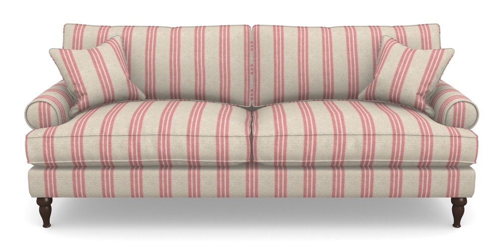 Product photograph of Cooksbridge 4 Seater Sofa In Cloth 18 Stripes - Bengal - Cranberry from Sofas and Stuff Limited