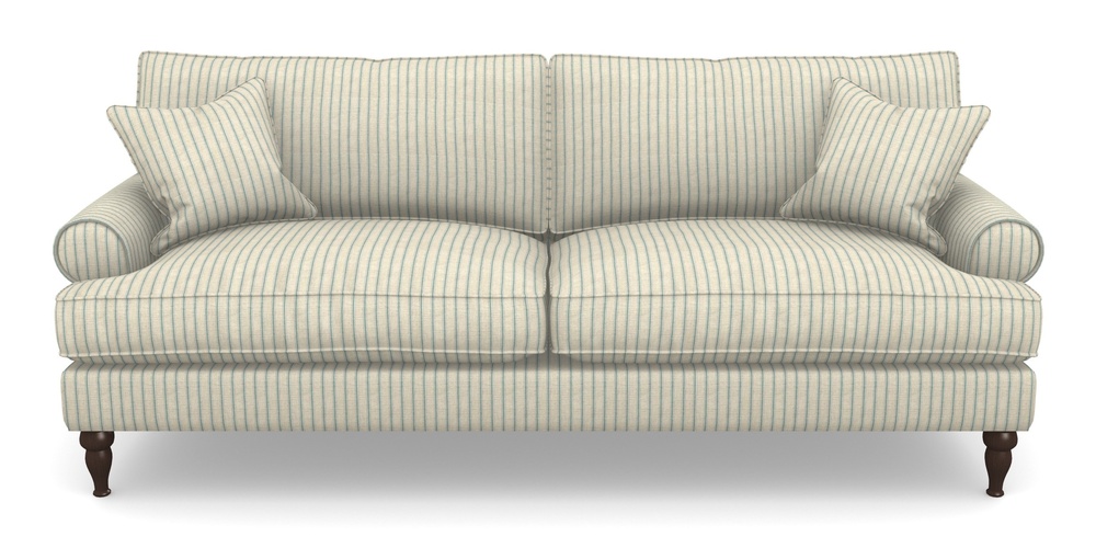 Product photograph of Cooksbridge 4 Seater Sofa In Cloth 18 Stripes - Ticking - Basil from Sofas and Stuff Limited