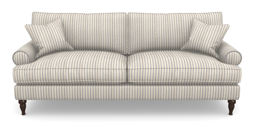 Product photograph of Cooksbridge 4 Seater Sofa In Cloth 18 Stripes - Ticking - Indigo from Sofas and Stuff Limited