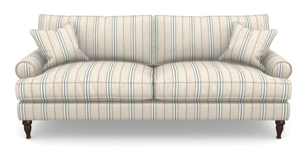 Product photograph of Cooksbridge 4 Seater Sofa In Cloth 18 Stripes - Regimental - Basil from Sofas and Stuff Limited