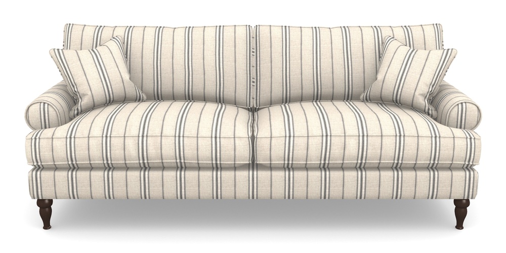 Product photograph of Cooksbridge 4 Seater Sofa In Cloth 18 Stripes - Regimental - Bible Black from Sofas and Stuff Limited