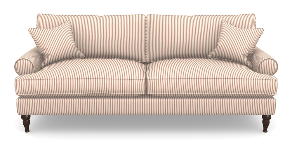 Product photograph of Cooksbridge 4 Seater Sofa In Cotton Stripe - Peony from Sofas and Stuff Limited