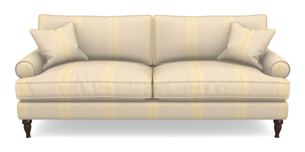 Product photograph of Cooksbridge 4 Seater Sofa In Cloth 22 - Racing Stripes Cheltenham - Lemon from Sofas and Stuff Limited