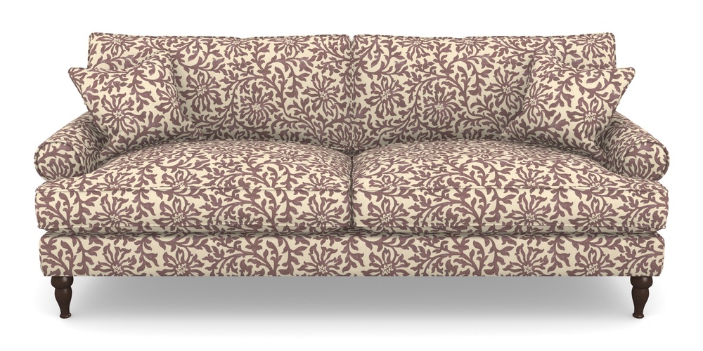 Product photograph of Cooksbridge 4 Seater Sofa In V A Brompton Collection - Floral Scroll - Cacao from Sofas and Stuff Limited