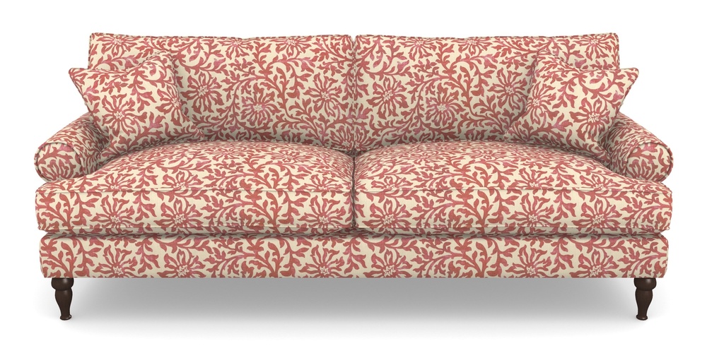 Product photograph of Cooksbridge 4 Seater Sofa In V A Brompton Collection - Floral Scroll - Chilli from Sofas and Stuff Limited