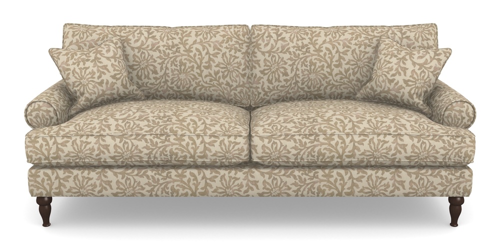 Product photograph of Cooksbridge 4 Seater Sofa In V A Brompton Collection - Floral Scroll - Assam Tea from Sofas and Stuff Limited