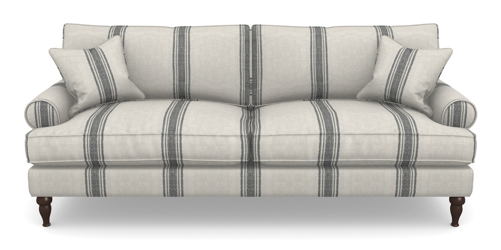 Product photograph of Cooksbridge 4 Seater Sofa In Flemish Stripe - Flemish Black from Sofas and Stuff Limited