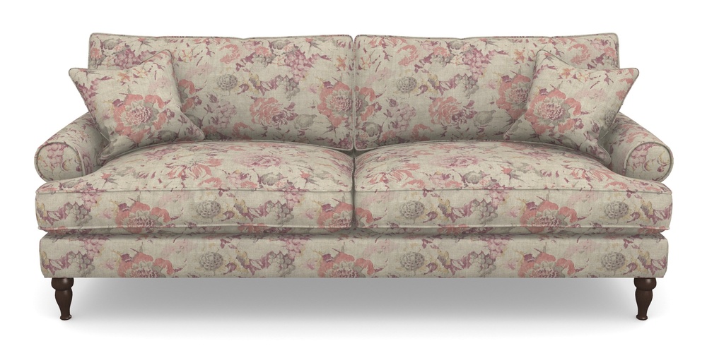 Product photograph of Cooksbridge 4 Seater Sofa In Floral Linen - Faith Antique Sangria from Sofas and Stuff Limited