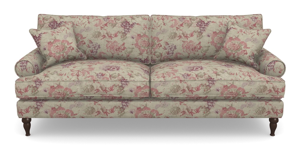 Product photograph of Cooksbridge 4 Seater Sofa In Floral Linen - Faith Rose Quartz from Sofas and Stuff Limited