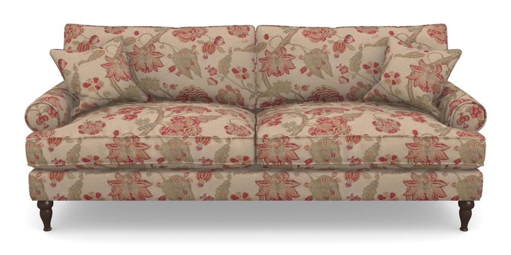 Product photograph of Cooksbridge 4 Seater Sofa In Floral Linen - Indienne T Rosso from Sofas and Stuff Limited