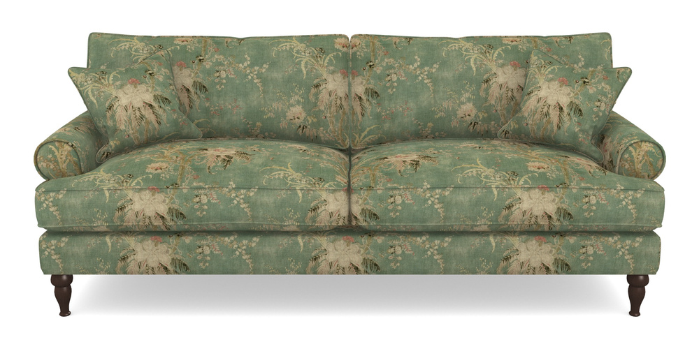 Product photograph of Cooksbridge 4 Seater Sofa In Floral Linen - Zefferino Emerald from Sofas and Stuff Limited