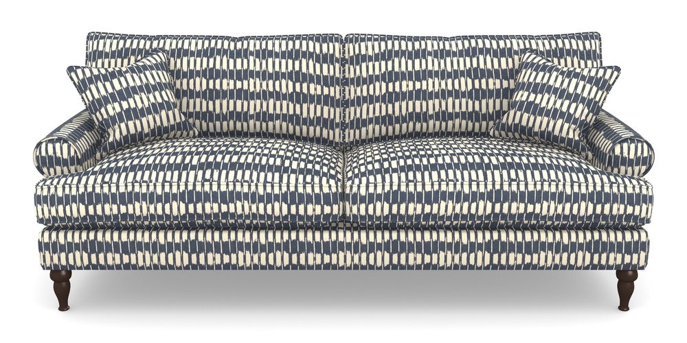 Product photograph of Cooksbridge 4 Seater Sofa In V A Brompton Collection - Ikat - Midnight Blue from Sofas and Stuff Limited