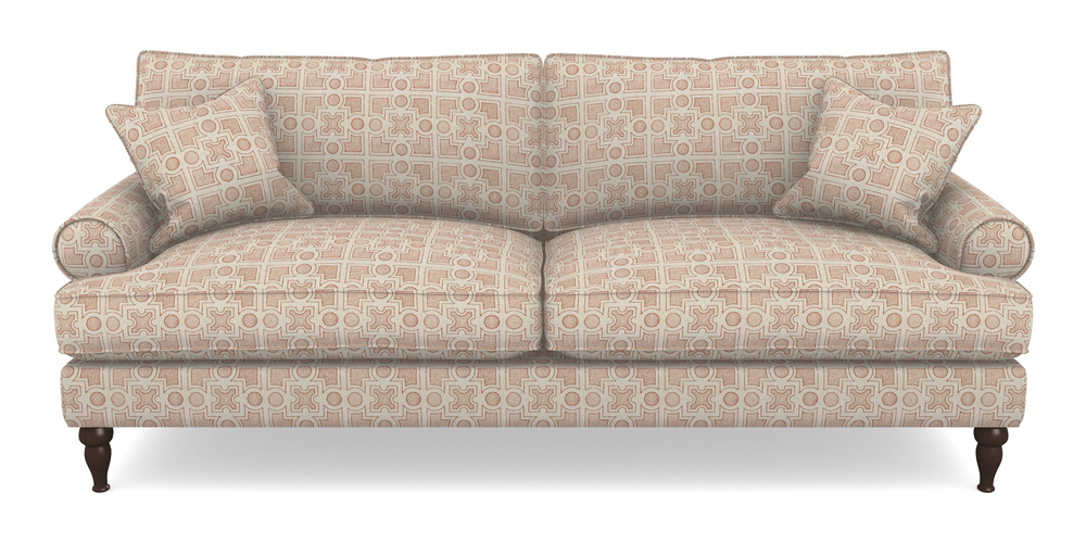 Product photograph of Cooksbridge 4 Seater Sofa In Rhs Collection - Small Knot Garden Cotton Weave - Terracotta from Sofas and Stuff Limited