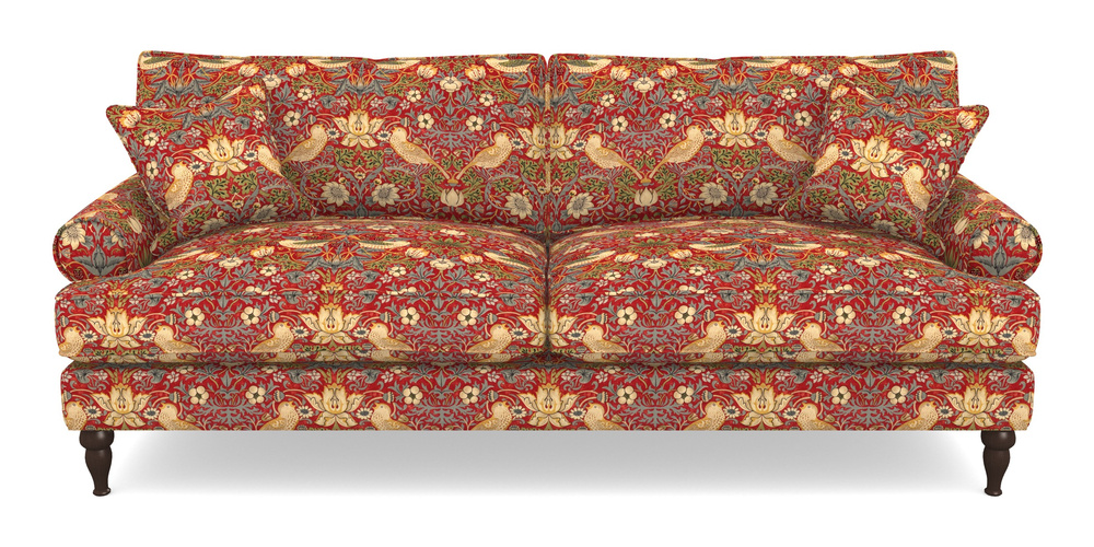 Product photograph of Cooksbridge 4 Seater Sofa In William Morris Collection - Strawberry Thief - Crimson Slate from Sofas and Stuff Limited