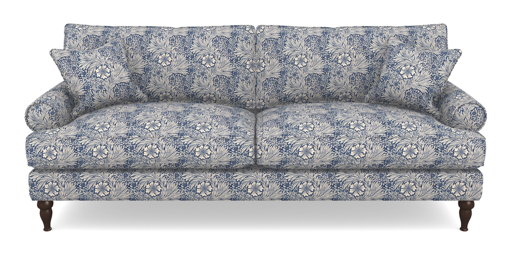 Product photograph of Cooksbridge 4 Seater Sofa In William Morris Collection - Marigold - Indigo Linen from Sofas and Stuff Limited