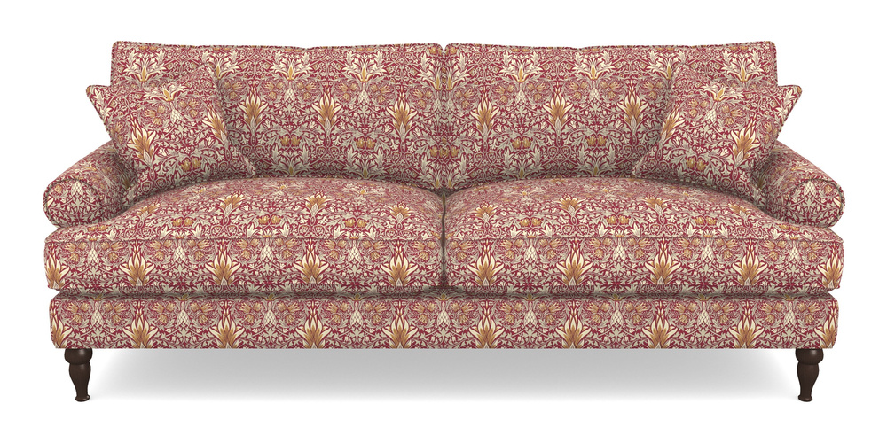 Product photograph of Cooksbridge 4 Seater Sofa In William Morris Collection - Snakeshead - Claret Gold from Sofas and Stuff Limited
