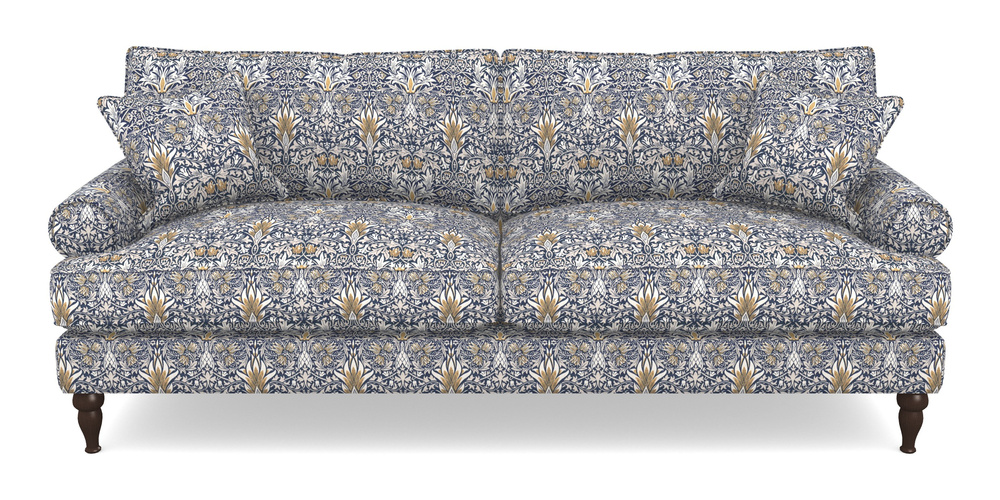 Product photograph of Cooksbridge 4 Seater Sofa In William Morris Collection - Snakeshead - Indigo Hemp from Sofas and Stuff Limited
