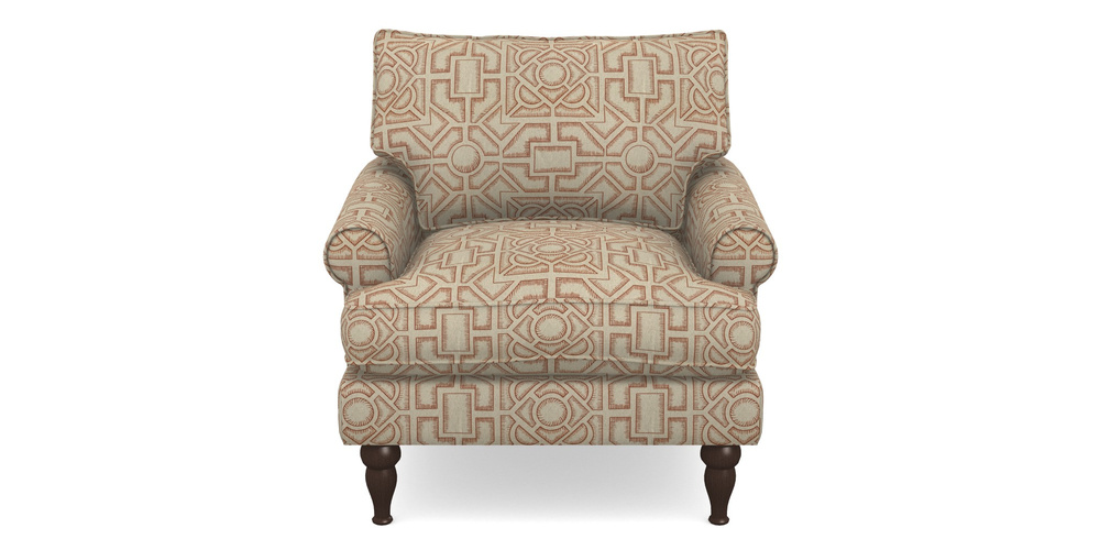 Product photograph of Cooksbridge Accent Chair In Rhs Collection - Large Knot Garden Linen - Terracotta from Sofas and Stuff Limited