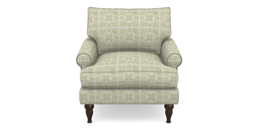 Product photograph of Cooksbridge Accent Chair In Rhs Collection - Small Knot Garden Cotton Weave - Green from Sofas and Stuff Limited