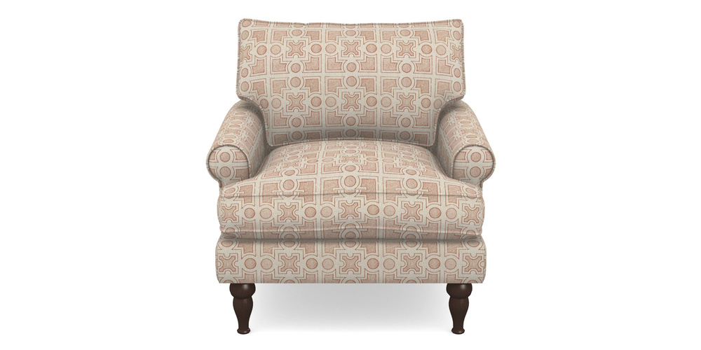 Product photograph of Cooksbridge Accent Chair In Rhs Collection - Small Knot Garden Cotton Weave - Terracotta from Sofas and Stuff Limited