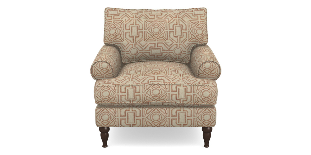 Product photograph of Cooksbridge Chair In Rhs Collection - Large Knot Garden Linen - Terracotta from Sofas and Stuff Limited