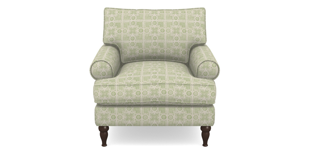 Product photograph of Cooksbridge Chair In Rhs Collection - Small Knot Garden Cotton Weave - Green from Sofas and Stuff Limited