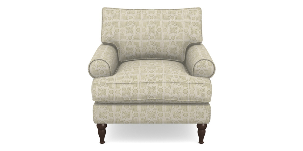 Product photograph of Cooksbridge Chair In Rhs Collection - Small Knot Garden Cotton Weave - Olive from Sofas and Stuff Limited