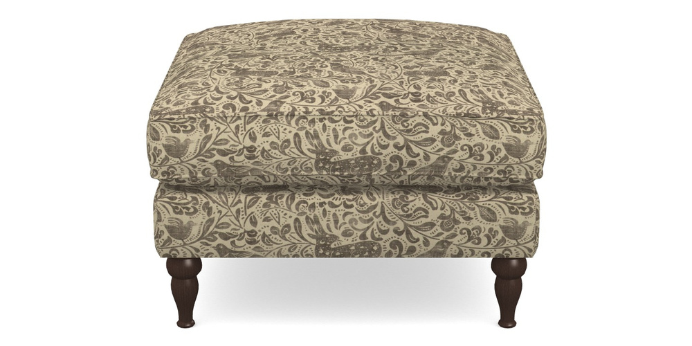 Product photograph of Cooksbridge Footstool In V A Drawn From Nature - Bird And Rabbit - Brown from Sofas and Stuff Limited