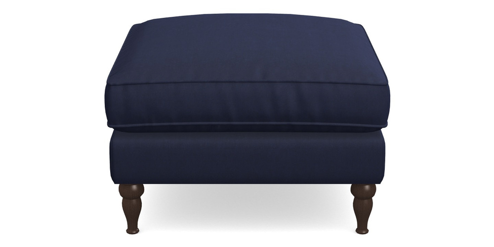 Product photograph of Cooksbridge Footstool In Clever Tough And Eco Velvet - Indigo from Sofas and Stuff Limited