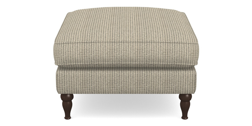 Product photograph of Cooksbridge Footstool In Cloth 20 - Design 5 - Black Stripe from Sofas and Stuff Limited