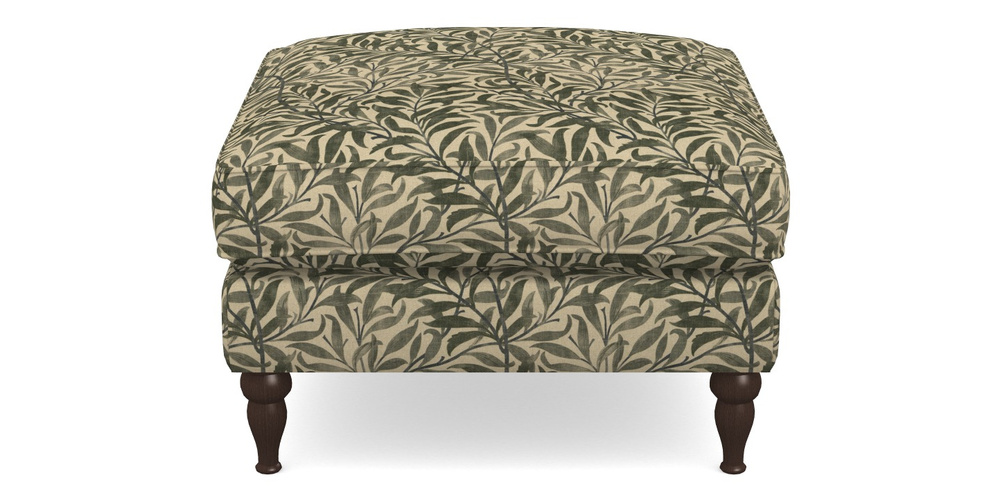 Product photograph of Cooksbridge Footstool In V A Drawn From Nature - Willow Bough Large - Dark Green from Sofas and Stuff Limited