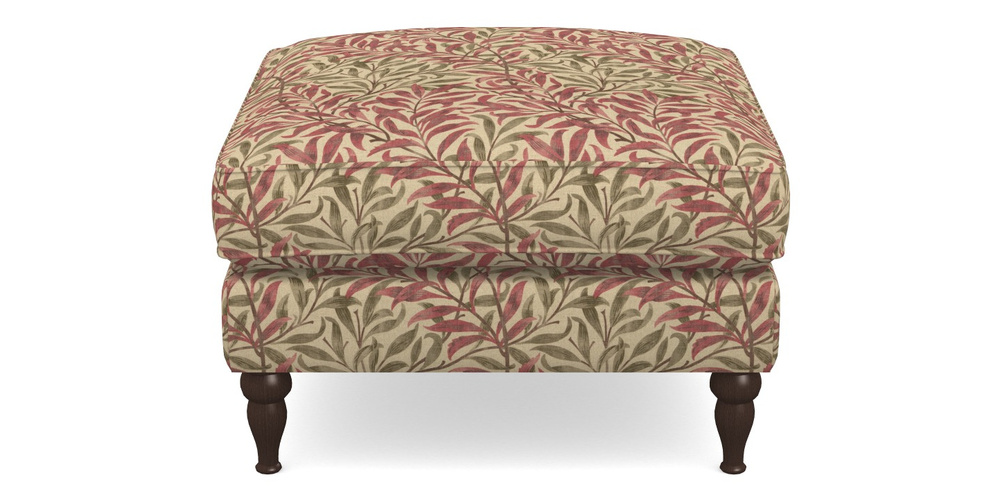 Product photograph of Cooksbridge Footstool In V A Drawn From Nature - Willow Bough Large - Red from Sofas and Stuff Limited