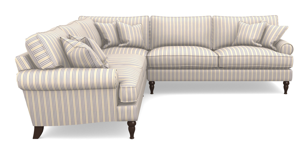 Product photograph of Cooksbridge Corner Sofa Rhf In Cloth 22 - Racing Stripes Ayr - Blueberry from Sofas and Stuff Limited