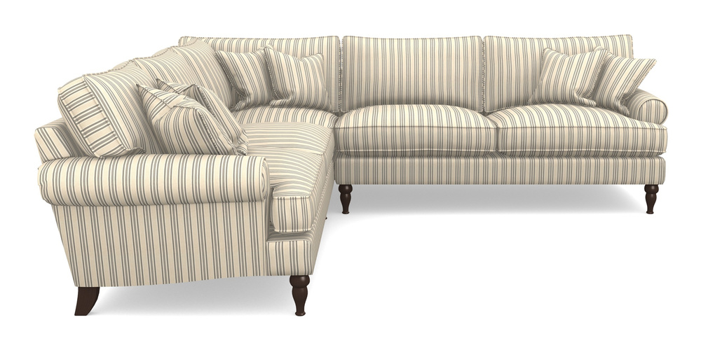 Product photograph of Cooksbridge Corner Sofa Rhf In Cloth 22 - Racing Stripes Ayr - Charcoal from Sofas and Stuff Limited