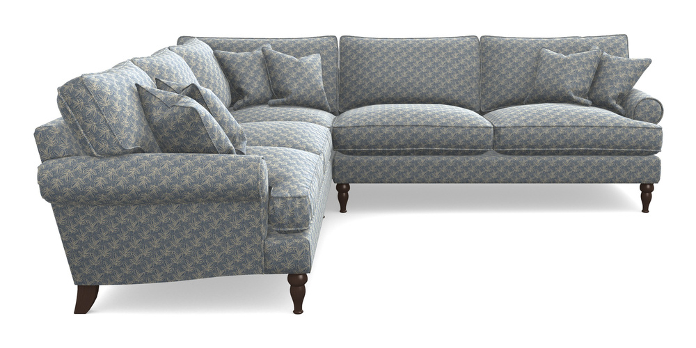 Product photograph of Cooksbridge Corner Sofa Rhf In Cloth 21 - Decorative Leaf - Bilberry from Sofas and Stuff Limited