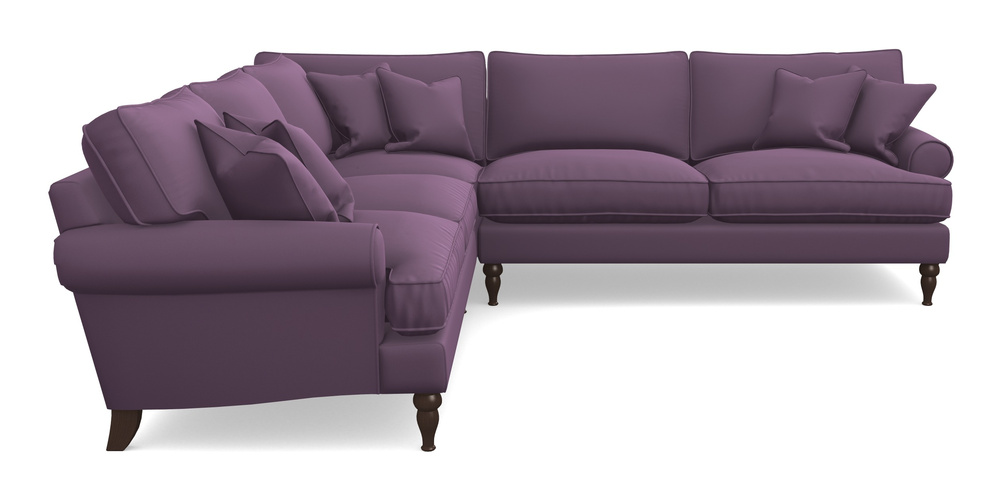 Product photograph of Cooksbridge Corner Sofa Rhf In Clever Glossy Velvet - Blackcurrant from Sofas and Stuff Limited