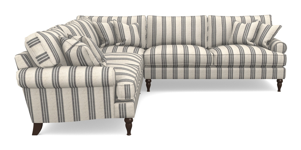 Product photograph of Cooksbridge Corner Sofa Rhf In Cloth 18 Stripes - Bengal - Bible Black from Sofas and Stuff Limited