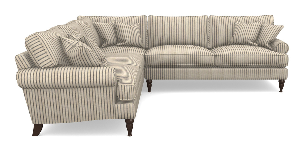 Product photograph of Cooksbridge Corner Sofa Rhf In Cloth 18 Stripes - Ticking - Bible Black from Sofas and Stuff Limited