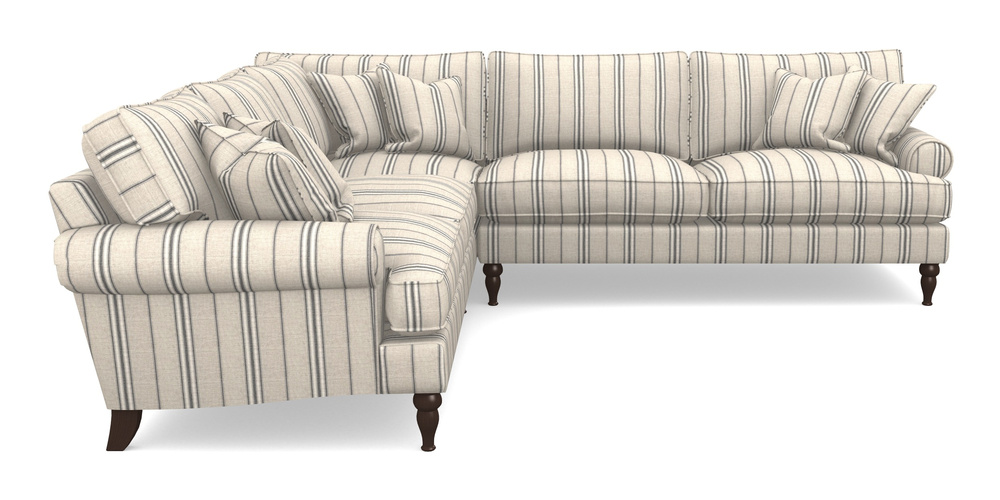 Product photograph of Cooksbridge Corner Sofa Rhf In Cloth 18 Stripes - Regimental - Bible Black from Sofas and Stuff Limited