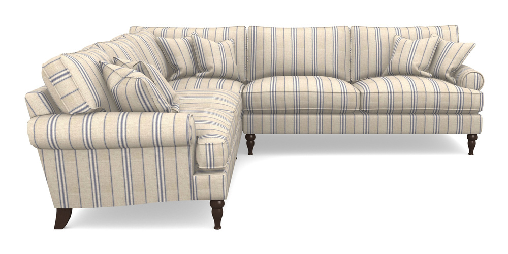 Product photograph of Cooksbridge Corner Sofa Rhf In Cloth 18 Stripes - Regimental - Indigo from Sofas and Stuff Limited