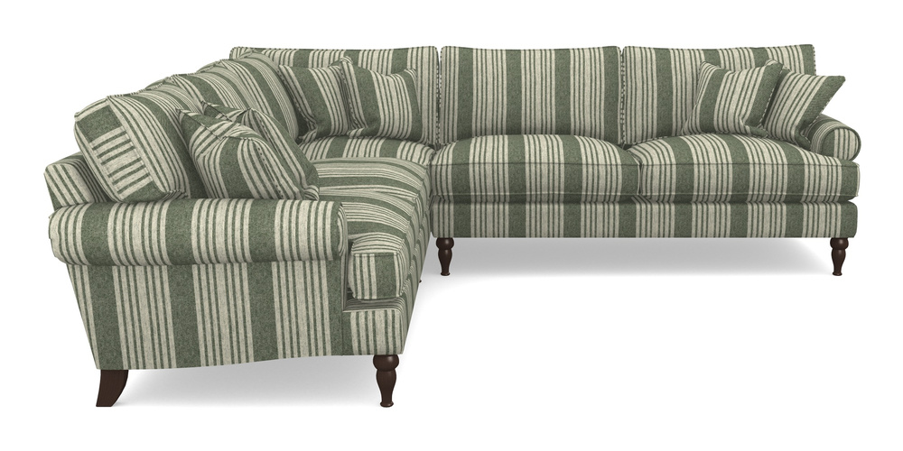 Product photograph of Cooksbridge Corner Sofa Rhf In Cloth 22 - Bayadere - Courgette from Sofas and Stuff Limited