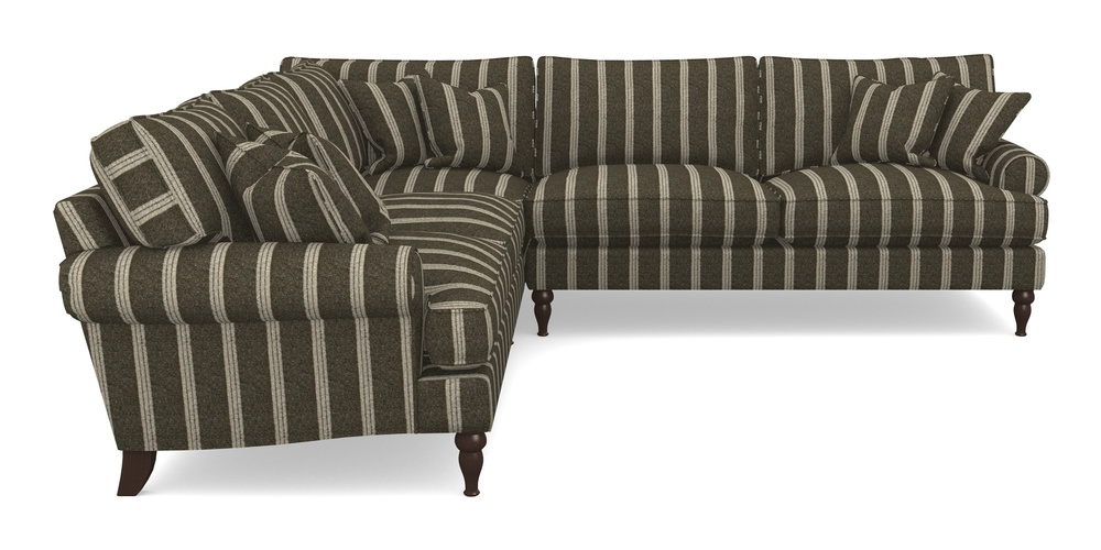 Product photograph of Cooksbridge Corner Sofa Rhf In Cloth 20 - Design 2 - Olive Stripe from Sofas and Stuff Limited