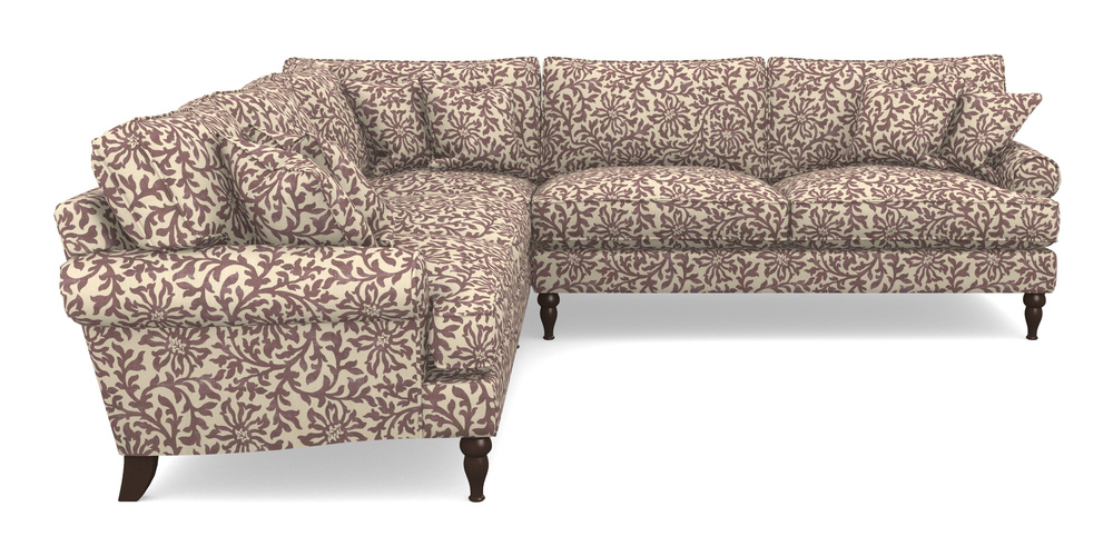 Product photograph of Cooksbridge Corner Sofa Rhf In V A Brompton Collection - Floral Scroll - Cacao from Sofas and Stuff Limited