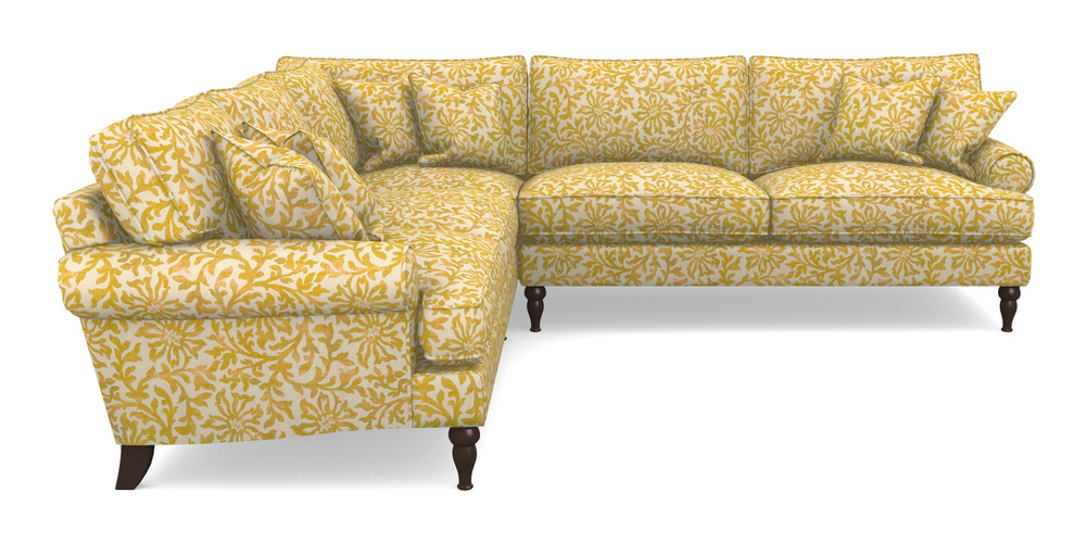 Product photograph of Cooksbridge Corner Sofa Rhf In V A Brompton Collection - Floral Scroll - Corn from Sofas and Stuff Limited