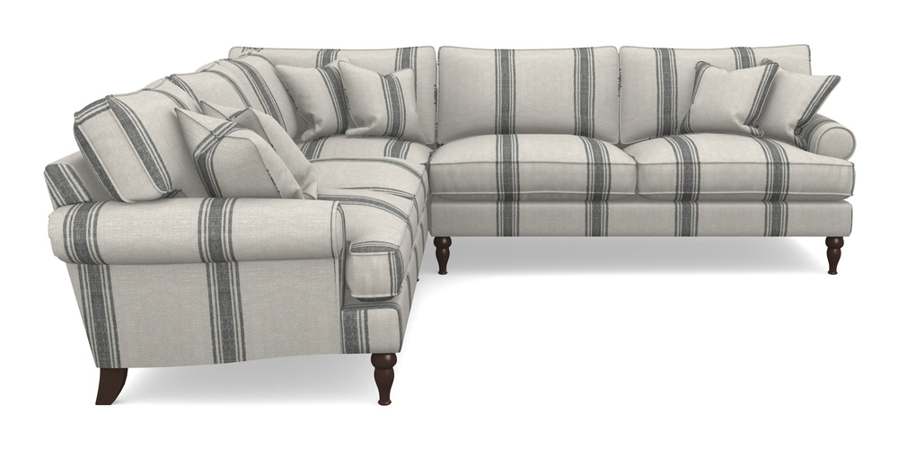 Product photograph of Cooksbridge Corner Sofa Rhf In Flemish Stripe - Flemish Black from Sofas and Stuff Limited