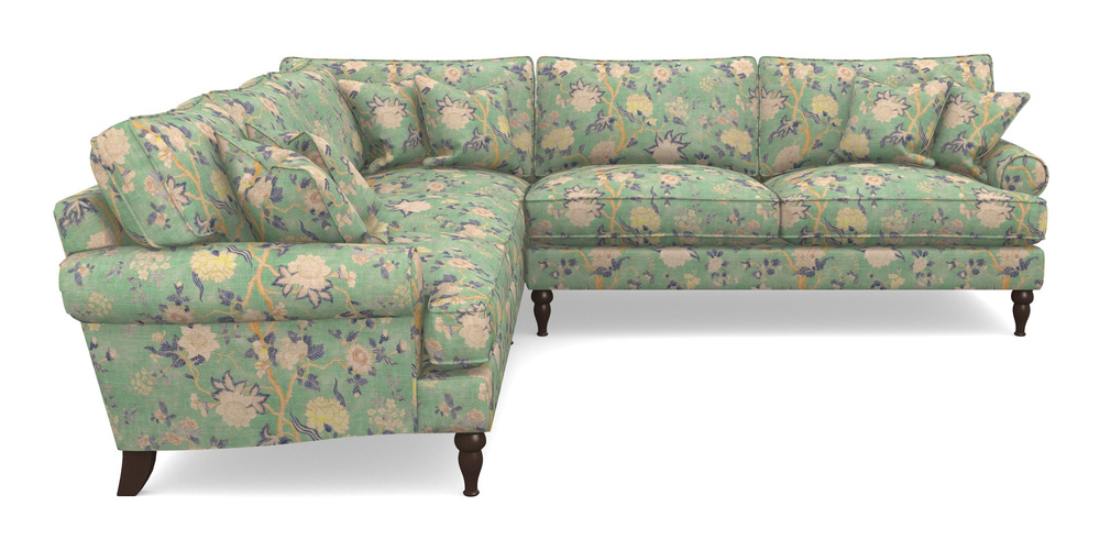 Product photograph of Cooksbridge Corner Sofa Rhf In Floral Linen - Even So Verde from Sofas and Stuff Limited