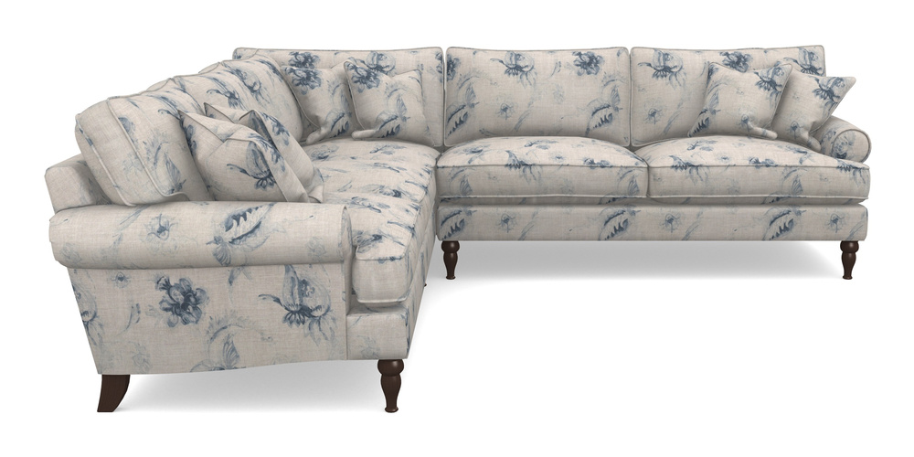 Product photograph of Cooksbridge Corner Sofa Rhf In Floral Linen - Lela Mystery Indigo from Sofas and Stuff Limited