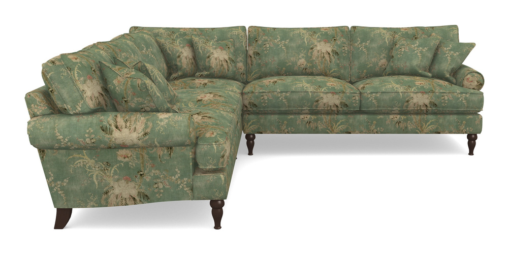 Product photograph of Cooksbridge Corner Sofa Rhf In Floral Linen - Zefferino Emerald from Sofas and Stuff Limited